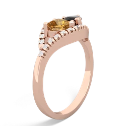 Citrine Mother And Child 14K Rose Gold ring R3010