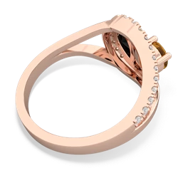 Citrine Nestled Heart Keepsake 14K Rose Gold ring R5650