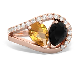 Citrine Nestled Heart Keepsake 14K Rose Gold ring R5650