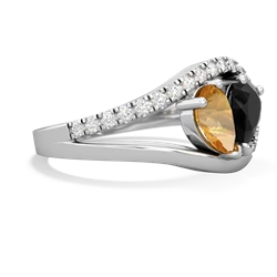 Citrine Nestled Heart Keepsake 14K White Gold ring R5650