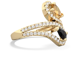 Citrine Diamond Dazzler 14K Yellow Gold ring R3000