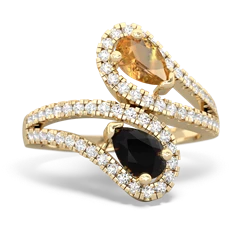 Citrine Diamond Dazzler 14K Yellow Gold ring R3000