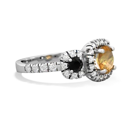 Citrine Regal Halo 14K White Gold ring R5350