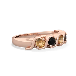 Citrine Anniversary Band 14K Rose Gold ring R2089