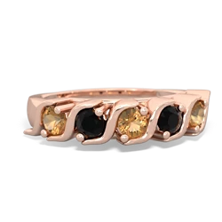 Citrine Anniversary Band 14K Rose Gold ring R2089