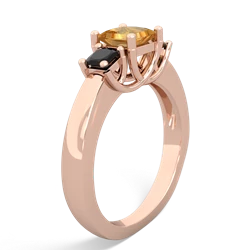 Citrine Three Stone Trellis 14K Rose Gold ring R4015