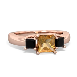 Citrine Three Stone Trellis 14K Rose Gold ring R4015