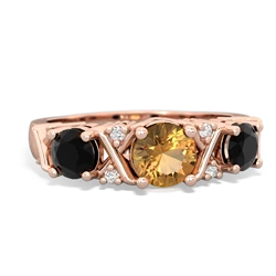 Citrine Hugs And Kisses 14K Rose Gold ring R5016