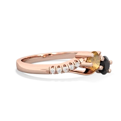 Citrine Infinity Pave Two Stone 14K Rose Gold ring R5285