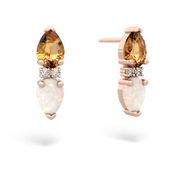 Citrine Bowtie Drop 14K Rose Gold earrings E0865