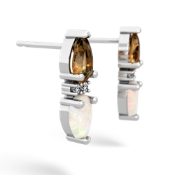 Citrine Bowtie Drop 14K White Gold earrings E0865