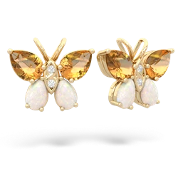 Citrine Butterfly 14K Yellow Gold earrings E2215