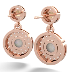 Citrine Halo Dangle 14K Rose Gold earrings E5319