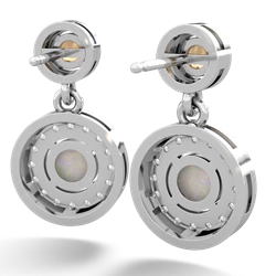 Citrine Halo Dangle 14K White Gold earrings E5319