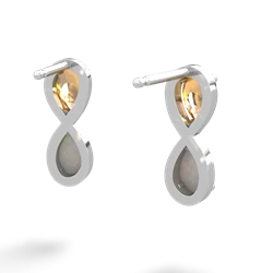 Citrine Infinity 14K White Gold earrings E5050