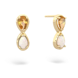 Citrine Infinity 14K Yellow Gold earrings E5050