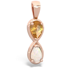 Citrine Infinity 14K Rose Gold pendant P5050