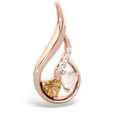 Citrine Keepsake Curves 14K Rose Gold pendant P5450