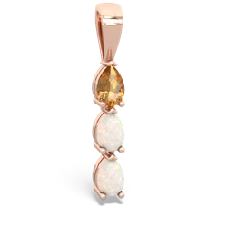 Citrine Dew Drops 14K Rose Gold pendant P2251