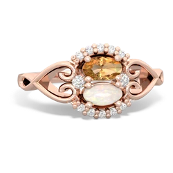 Citrine Love Nest 14K Rose Gold ring R5860