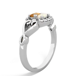 Citrine Love Nest 14K White Gold ring R5860