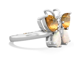 Citrine Butterfly 14K White Gold ring R2215