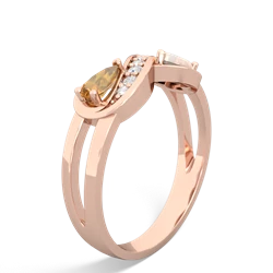 Citrine Diamond Infinity 14K Rose Gold ring R5390