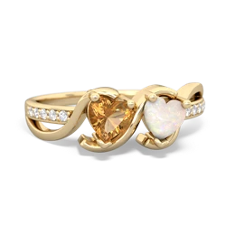 Citrine Side By Side 14K Yellow Gold ring R3090