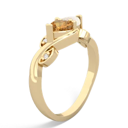 Citrine Floral Elegance 14K Yellow Gold ring R5790