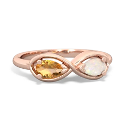 Citrine Infinity 14K Rose Gold ring R5050