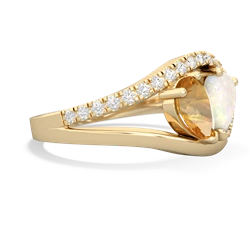 Citrine Nestled Heart Keepsake 14K Yellow Gold ring R5650