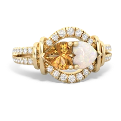 Citrine Art-Deco Keepsake 14K Yellow Gold ring R5630