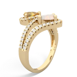 Citrine Diamond Dazzler 14K Yellow Gold ring R3000