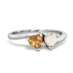 Citrine Sweethearts 14K White Gold ring R5260