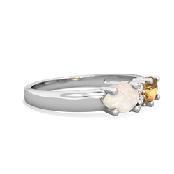 Citrine Pear Bowtie 14K White Gold ring R0865