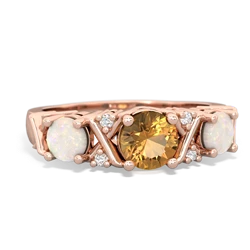 Citrine Hugs And Kisses 14K Rose Gold ring R5016