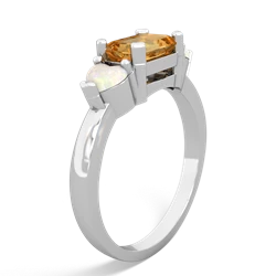 Citrine Three Stone 14K White Gold ring R5235