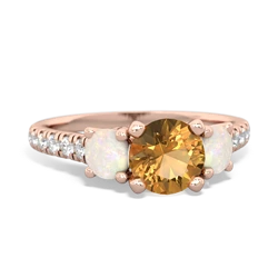 Citrine Pave Trellis 14K Rose Gold ring R5500