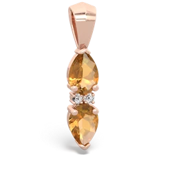 Citrine Bowtie Drop 14K Rose Gold pendant P0865