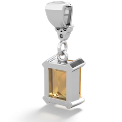 Citrine Art Deco Dangle 14K White Gold pendant P1937