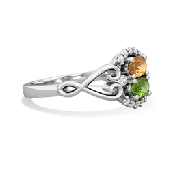 Citrine Love Nest 14K White Gold ring R5860