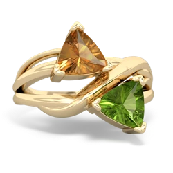 Citrine Split Band Swirl 14K Yellow Gold ring R2341