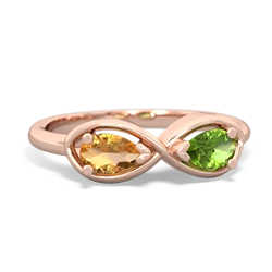 Citrine Infinity 14K Rose Gold ring R5050