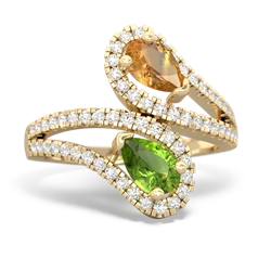 Citrine Diamond Dazzler 14K Yellow Gold ring R3000