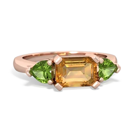 Citrine Three Stone 14K Rose Gold ring R5235