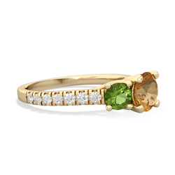 Citrine Pave Trellis 14K Yellow Gold ring R5500