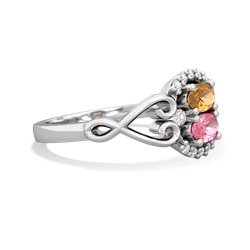 Citrine Love Nest 14K White Gold ring R5860