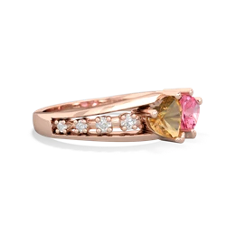 Citrine Heart To Heart 14K Rose Gold ring R3342