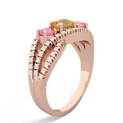 Citrine Three Stone Aurora 14K Rose Gold ring R3080