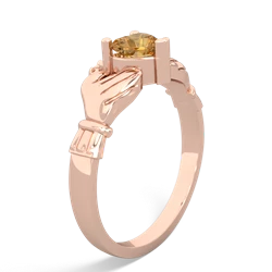 Citrine Claddagh 14K Rose Gold ring R2370